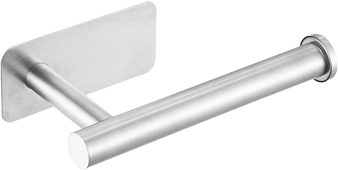 [파워접착] 소소무역 스테인리스 무타공 욕실 접착 벽걸이 휴지걸이, 1개, 딥실버