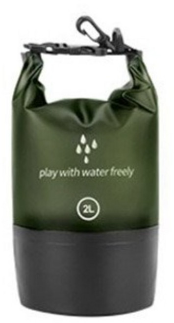 메쉬백 방수파우치 수영가방, F-아미그린 2L