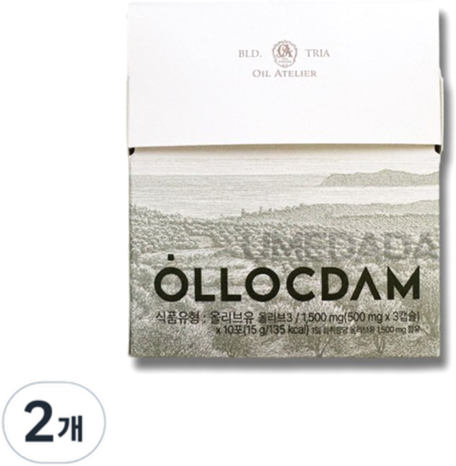 올록담 올리브3 EVOO 지중해 올리브오일 캡슐, 10회분, 2박스