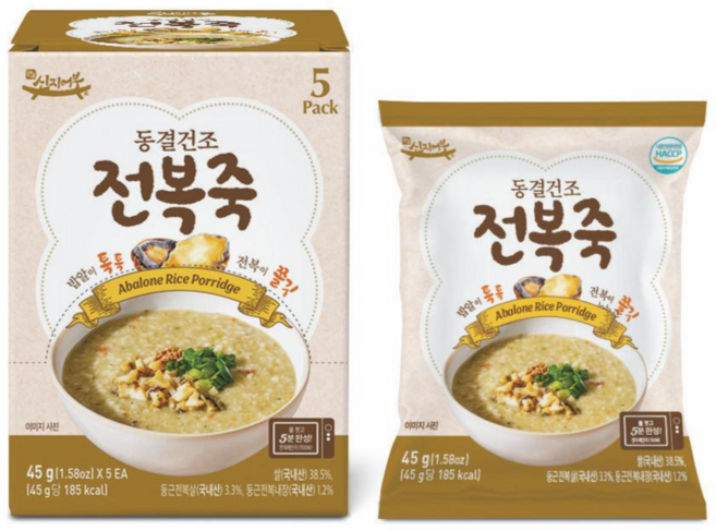 신지어부가 동결건조 전복죽 초간단 보양식, 45g, 5개