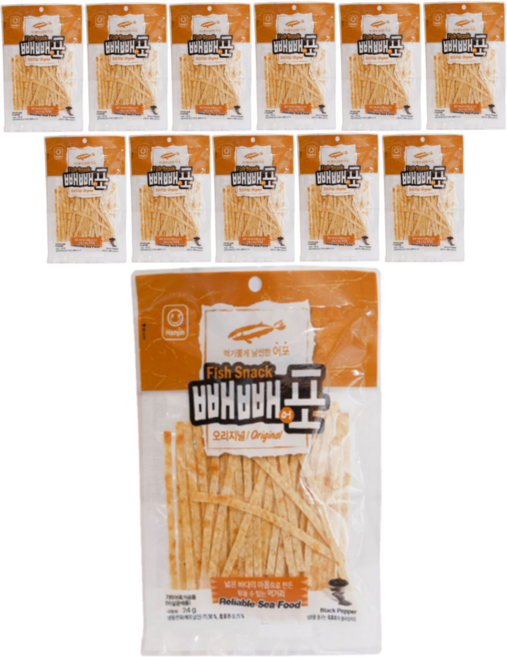 (한진) 빼빼어포 오리지널 24g, 12개