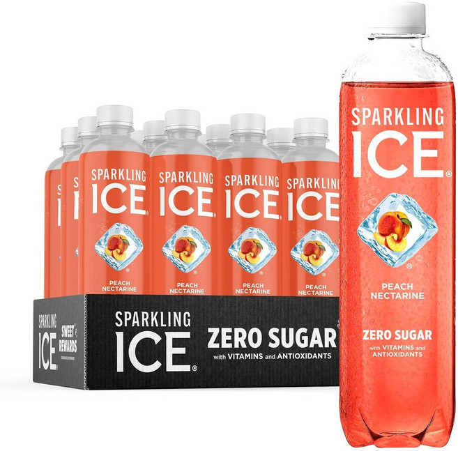 Sparkling Ice 스파클링아이스 피치 넥터린 스파클링 워터 제로 슈가, 12개, 502ml