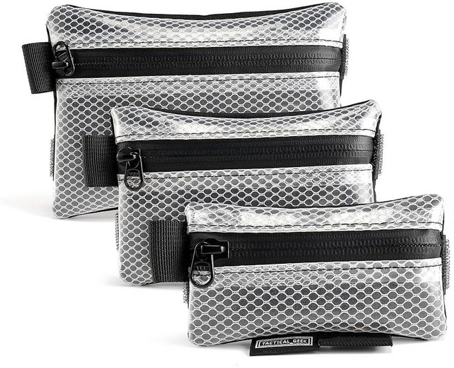 TACTICAL GEEK Storage A5 EDC 보관 파우치 세트 Molle EDC 가젯 파우치 일상 휴대를 위한 다기능 유틸리티 소형 공구 포켓 (라이트 블랙), 화이트