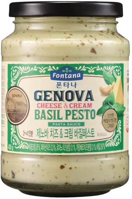폰타나 투움바 크림 바질 페스토 파스타 소스 430g x 4-바질 페스토 x 4, 4세트