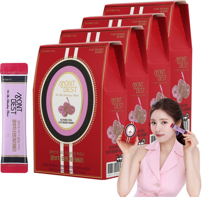 몽베스트 위드 더 블랜딩 하우스 콤부차 타트체리베리, 5g, 10개입, 4개