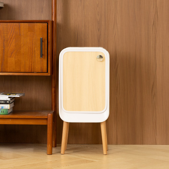 미노 자동휴지통 스마트쓰레기통 센서 쓰레기통 20리터, 우드화이트