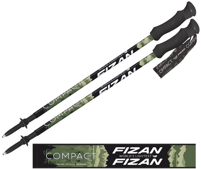 FIZAN COMPACT 三節式登山杖, Pivot綠, 1套