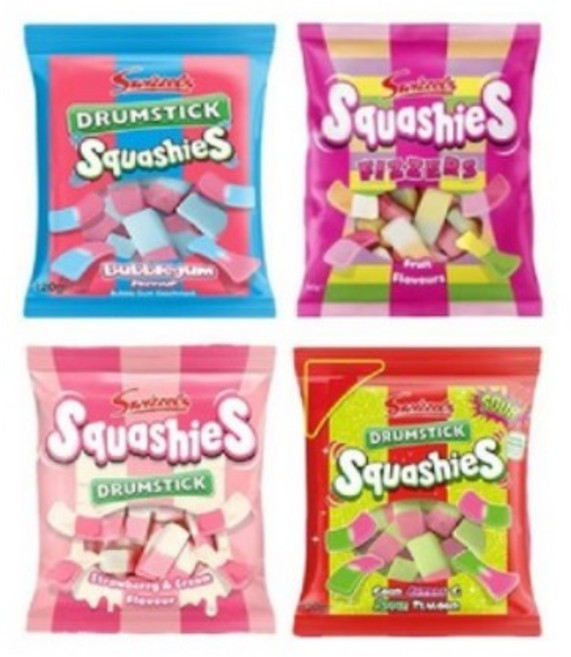 영국 스위즐스 드럼스틱 스쿼시 젤리 4개세트, 120g, 4개