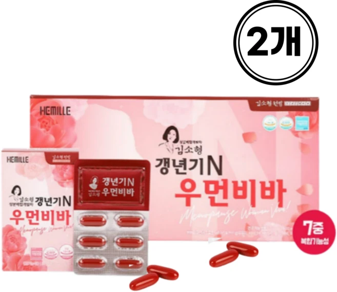 여성 갱년기 영양제 생리통 감마리놀렌산 비타민 갱년기 우먼비바 120캡슐, 2개, 120정 - 쿠팡