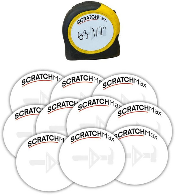 Metalmark SCRATCHMax 지울 수 있는 줄자 노트 패드 및 스티커 (10팩) - 측정 테이프 207002 7822676433, 10, 1개