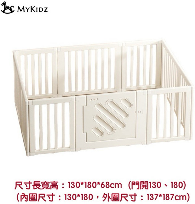 MyKidz 極簡圍欄 68公分高 安全圍欄, 1個, 極簡圍欄130*180-純白, 純白, 130*180