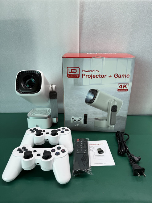 LED SOURCE 4K高畫質智慧投影機，內建Android 13系統與雙遊戲手把, 遊戲款超清投影機【單投影機】