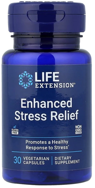 라이프 익스텐션 Enhanced Stress Relief 스트레스릴리프 L- 테아닌 30 Vegetarian Capsules, 1개, 30정 - 쿠팡