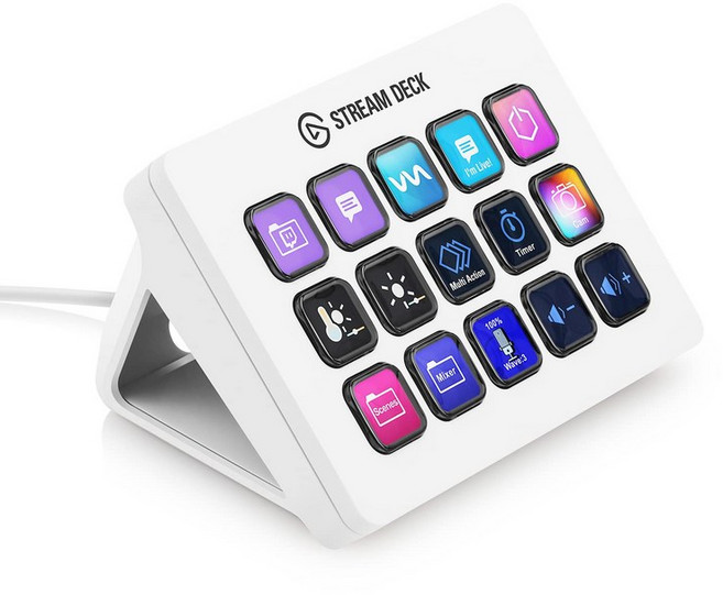 [Amazon.co.jp 한정]Elgato Stream Deck MK.2 White 에르가트 스트림 데크 MK.2 [15 키 배열] 라이브 컨텐츠 작성용 컨트롤러