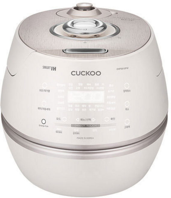 [국내제조 쿠쿠 올스텐 내솥] 6인용 무코팅 IH 압력밥솥 국민밥솥 DHAS069FWM 화이트