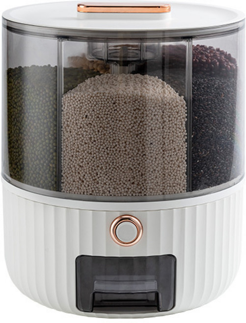 잡곡통 회전식 잡곡통 칸막이 오곡미통 밀폐 방충 방습 쌀국수통 쌀통 쌀통, 가볍고 사치스럽다., 1개