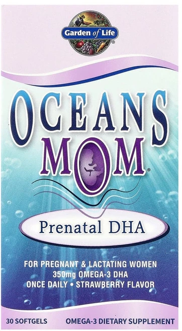가든오브라이프 Oceans Mom 임산부용 DHA 딸기 소프트젤 30정, 1세트 - 쿠팡