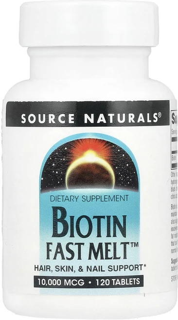 Source Naturals Biotin 패스트 Melt™ 10000mcg 120정, SourceNaturalsBiotin패스트Melt100, 1개 - 쿠팡