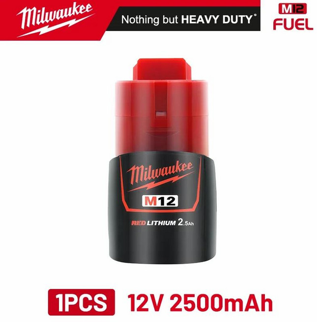 정품 밀워키 배터리 퀵 차저 M12-18FC M18 M12 5.0AH 8.0AH 고성능 장거리 리튬 배터리 M18B5 M18HB8, 05 12v 2.5AH X1, 01 18 볼트, 1개