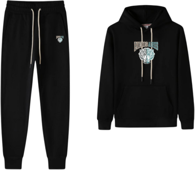 겨울 타이거 기모 후드 맨투맨 세트