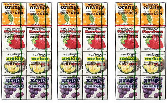 마루가와 에잇팩 버블껌, 3개, 43.2g