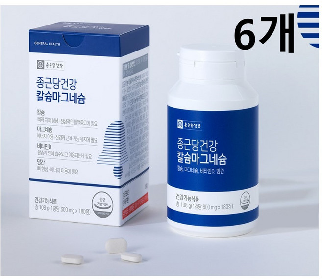 종근당건강 칼슘마그네슘(망간), 180정, 6개