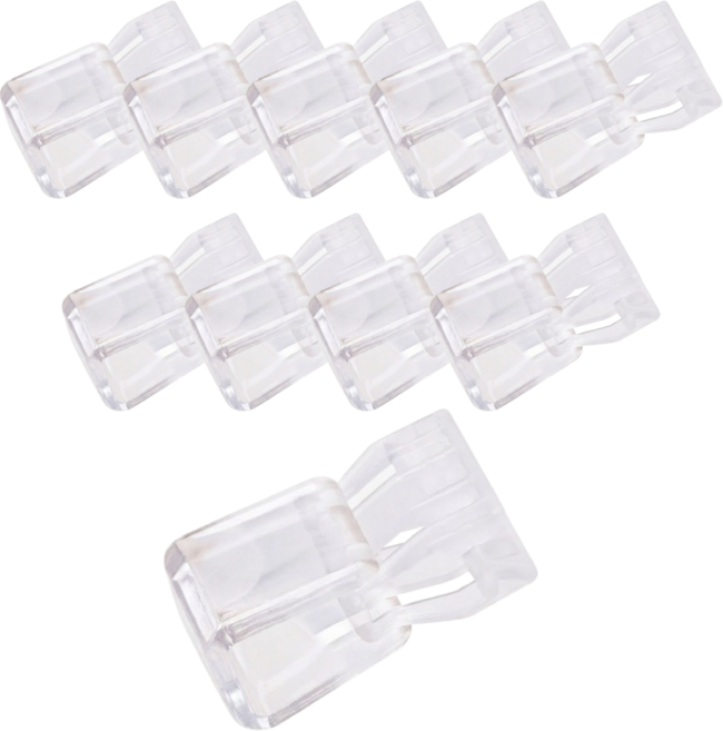 코잘 플라스틱 바지 밑단 고정 클립, 10개, 반투명