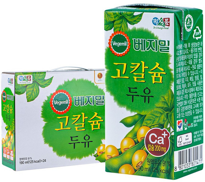 고칼슘 두유 베지밀 190ml 24입, 24개