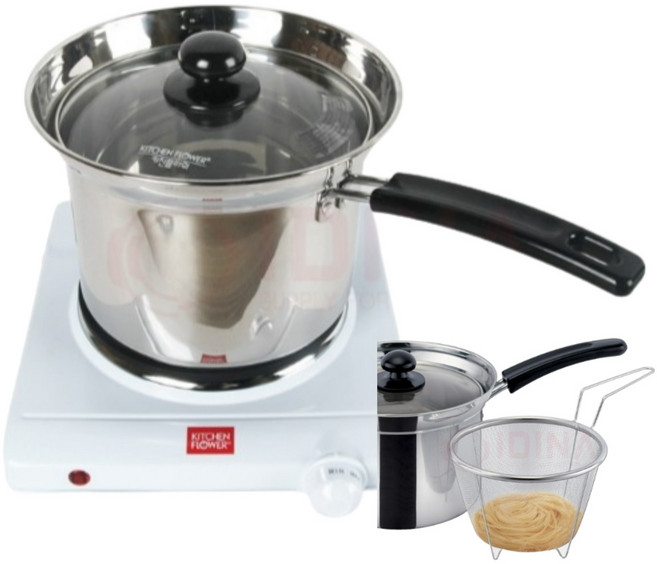 IH 인덕션 스텐 찜 파스타 국수 편수냄비 18cm, 냄비1p + 뚜껑1p + 국수망1p, 1세트