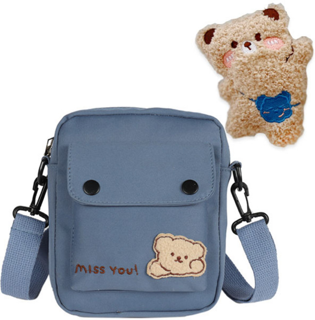그린코코 귀여운 미니 크로스 가방 크로스백 핸드폰 가방 휴대폰가방 + 곰돌이뱃지포함