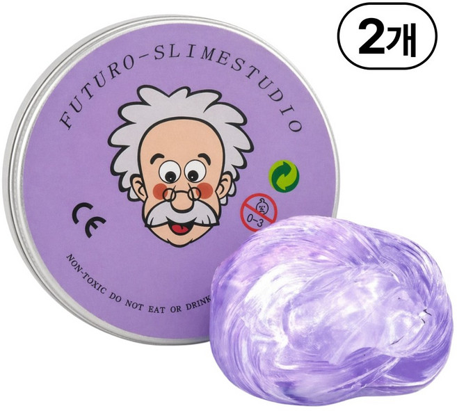KC인증 퍼티 슬라임 박사퍼티 손에 안 묻는 유리퍼티, 퍼플, 45g, 2개