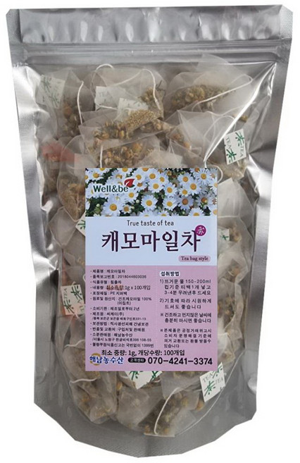 해남농수산 캐모마일 차 티백, 1g, 100개입, 1개