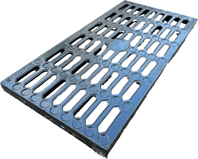 전체규격 대명건축자재 수로관 배수로 덮개 주철 주물 중하중 트렌치 고하중 스틸 그레이팅, 1개, 우수(뚫린뚜껑)