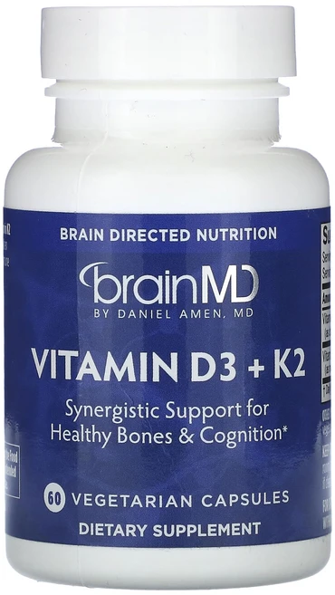 BrainMD 비타민D3 + K2 베지 캡슐 60정, BrainMD 비타민D3  K2 베지 캡슐 60정 - 쿠팡