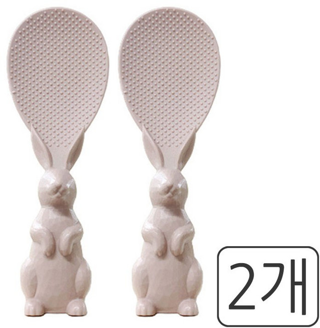레몬글라스 쁘띠래빗 토끼모양 스탠딩 주걱 일반형 2P 세트, 2개, 핑크