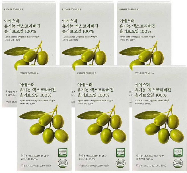 에스더포뮬러 여에스더 유기농 엑스트라버진 올리브오일 100%, 140g, 6개