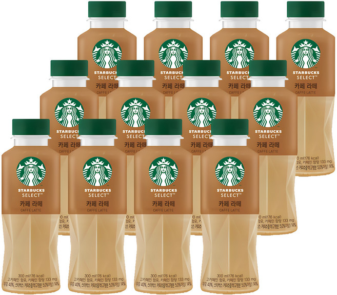 스타벅스 셀렉트 카페라떼, 300ml, 12개