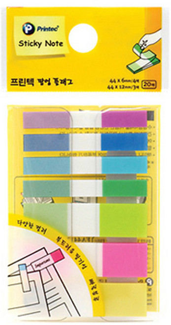 프린텍 스티키노트 ( FA4412-7N ) 팝업플래그 형광혼합7색, 1개, 1개입