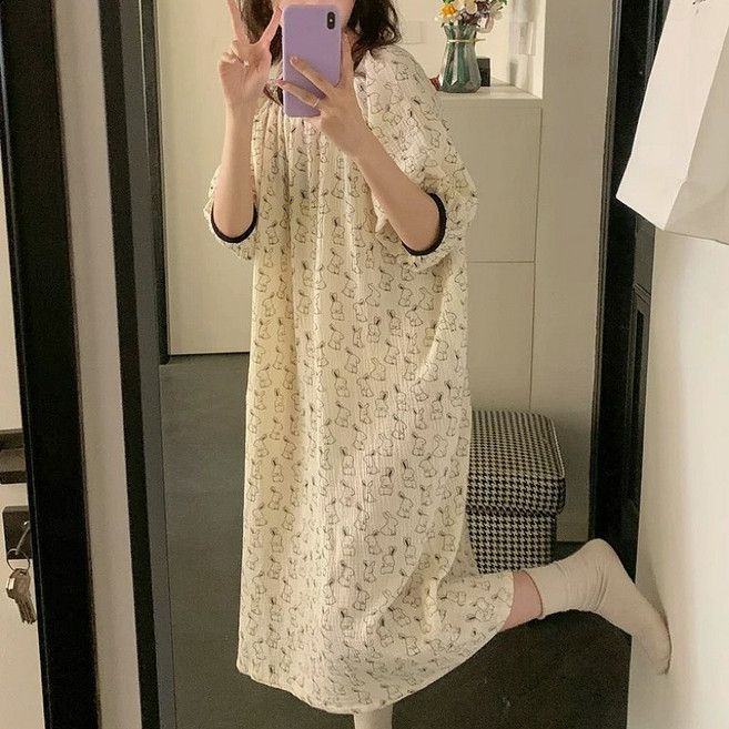 올해브 여성 오버핏 원피스 잠옷 홈웨어 파자마