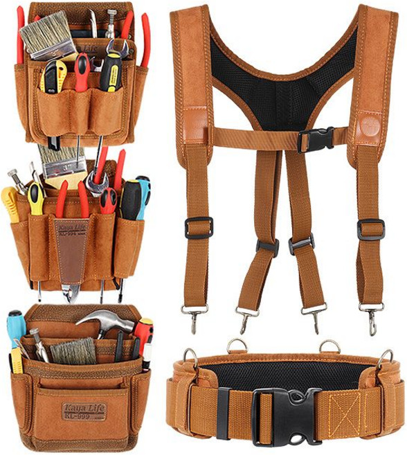 스웨이드 툴벨트 공구가방 목수 도배 작업 연장 X반도, 1개