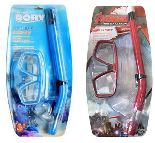 디즈니 캐릭터 물안경, 블루, 1개