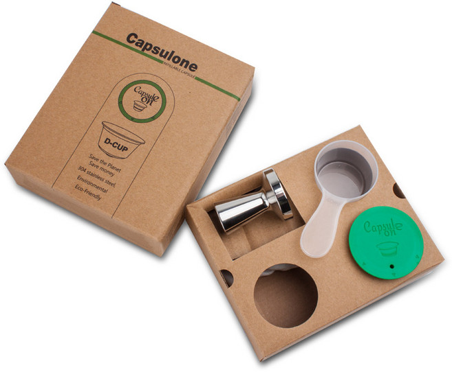Capsulone/스테인리스강 금속 캡슐 포드 돌체 구스토 기계와 호환 재사용 가능한 및 탬퍼, 1capsule 1tamper, 1개