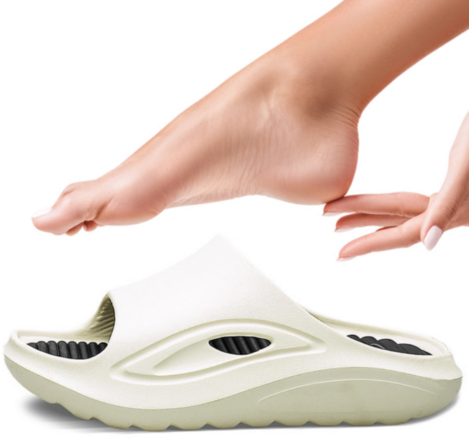 BodycoWe 발편한 아치 쿠션 패드 슬리퍼, 1개, 아이보리