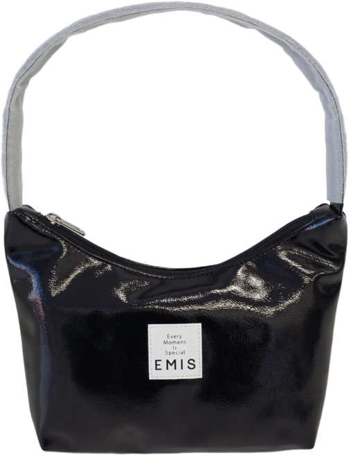 이미스 뉴 에나멜 호보백 블랙 숄더 가방