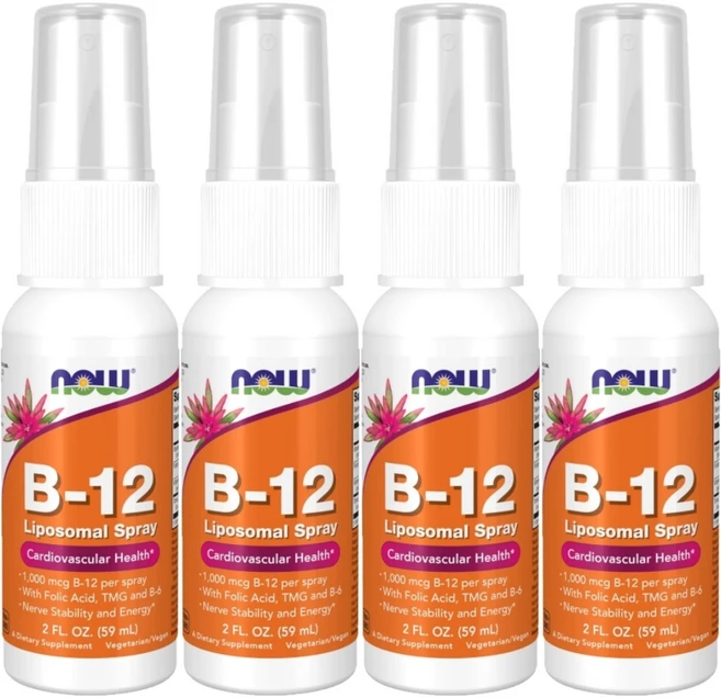 나우푸드 비타민 B12 리포소말 1000mcg 구강 스프레이, 4개, 59ml - 쿠팡
