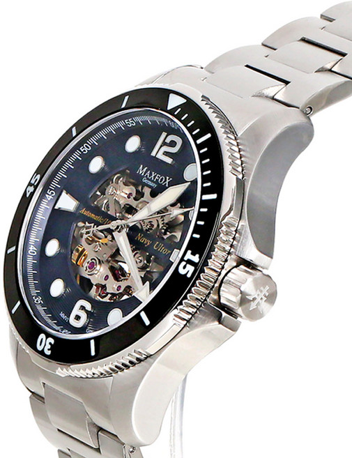 MAXFOX [막스폭스] MF7307PA Navy HMS Ultor / 스켈레톤 오토매틱 Diver Bezel 100M 방수_쿠팡 단독 특가세일