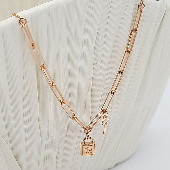 [윤가금방] 14k 18k 마이 러브 락앤키 여성 목걸이 행운의 자물쇠 목걸이 선물 추천