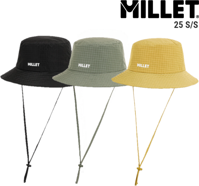 밀레 [봄여름] 남여공용 초경량화로 아주 가볍고 휴대가 편리하면서도 확실한 자외선 차단을 제공하는 시원한 등산 모자 햇, 골드퓨전