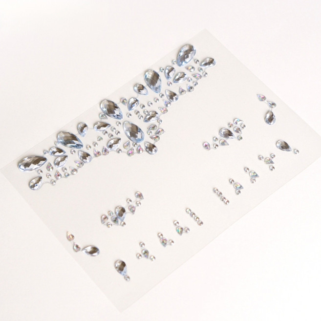 (당일출고) 빅토리아조이 페이스 선셋 눈썹 네일 페스티벌 큐빅 스티커 15종, 1개, 옵션13_Crown Silver