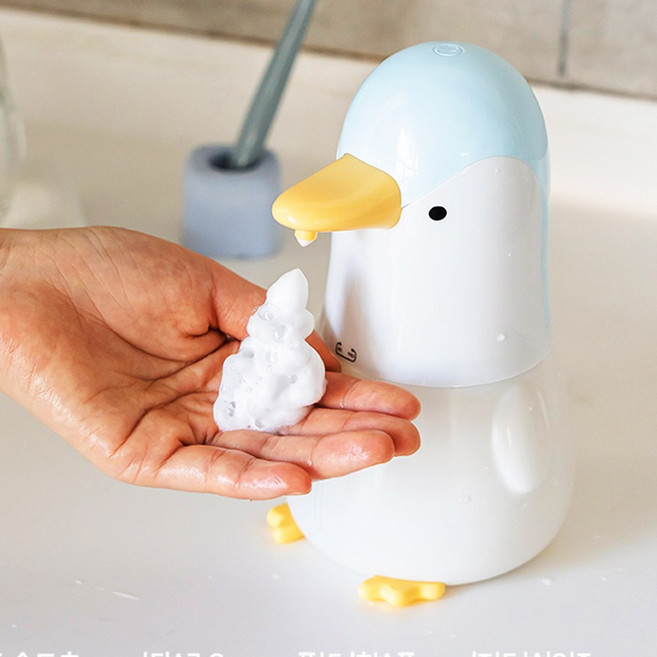 펭귄 자동 핸드워시 디스펜서 거품 물 비누 손세정기, 핑크, 1개, 핑크